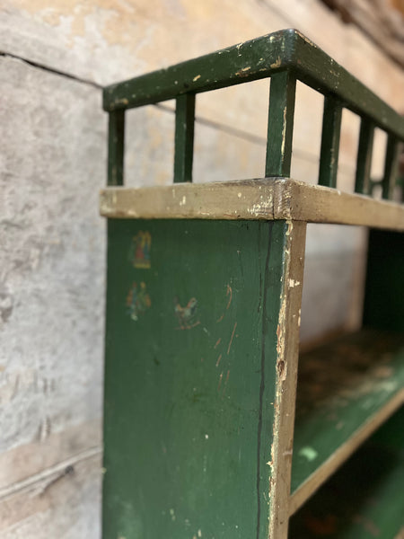 Rustic Chippy Paint Green Book Shelf