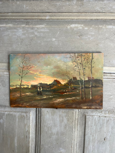 French Landscape Oil on Board