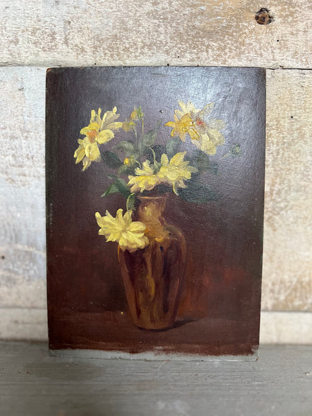 Small Floral Oil on Board