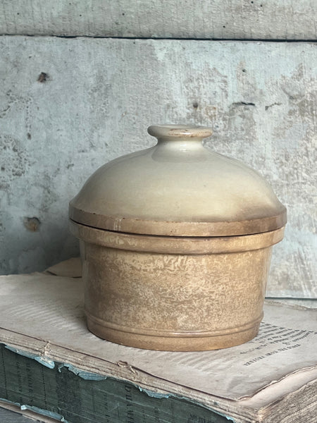 Buttery Lidded Antique Confiture Pot