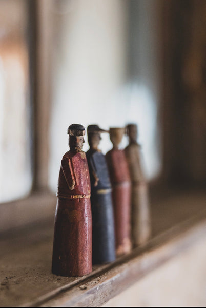 Beautiful Antique Primitive Wooden Figures