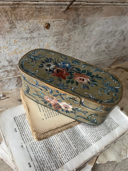 Antique 18C French Painted Wooden Box