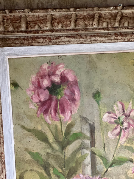 Beautiful Framed French Bright Floral Oil