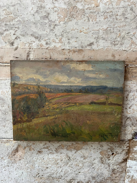 French Landscape Oil on Board