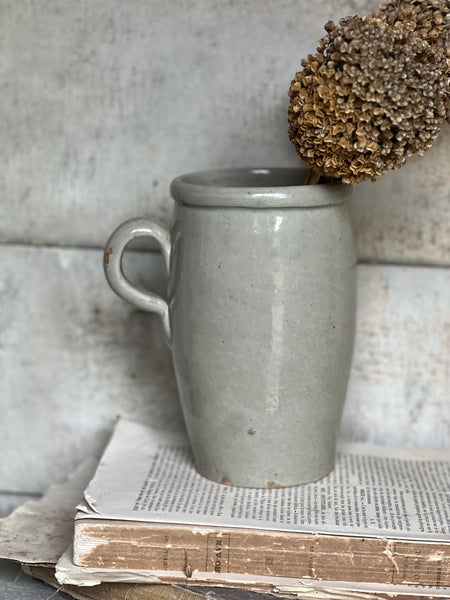 Vintage French Handled Stoneware Pot