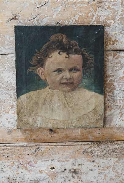Vintage Child Portrait on Canvas