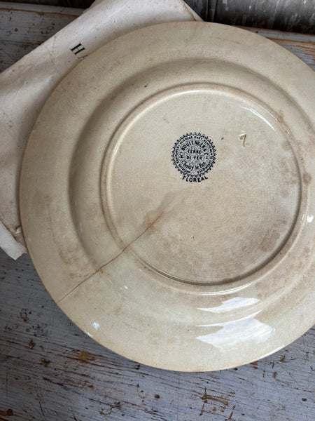 Rustic Floral French Vintage Plate