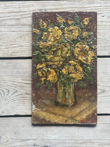 Yellow Roses Oil on Board
