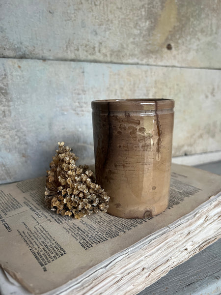 Crazed Antique Confiture Pot