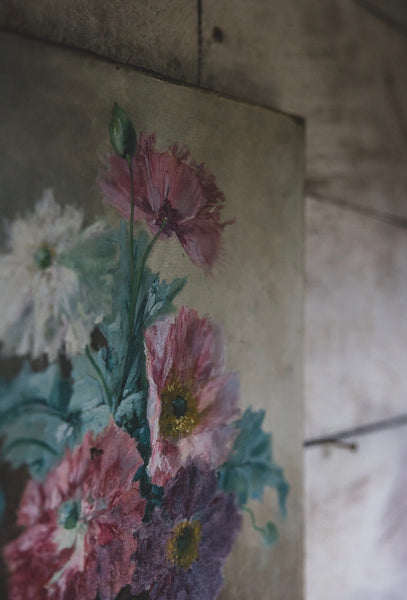 Large Floral Oil Painting on Canvas