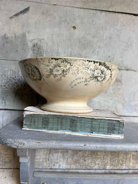 Beautiful Large Floral French Transfer Bowl