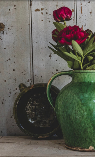Large Green Handled Jug