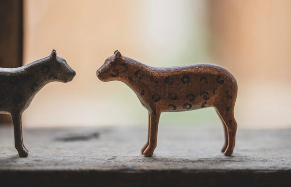 Sweet Vintage Wooden Leopards