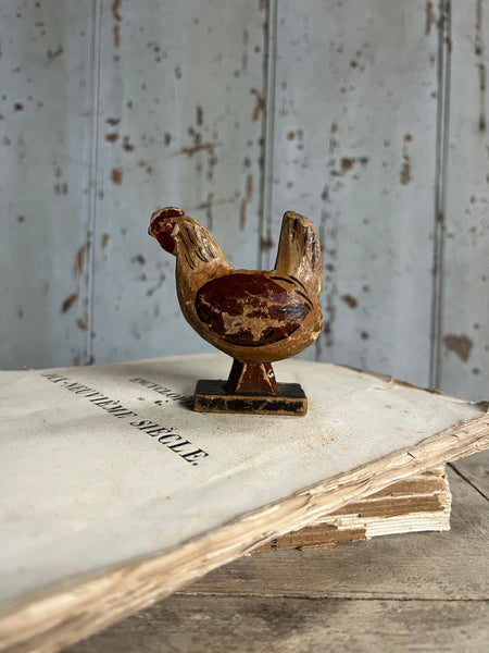 Sweet Antique Carved Hen