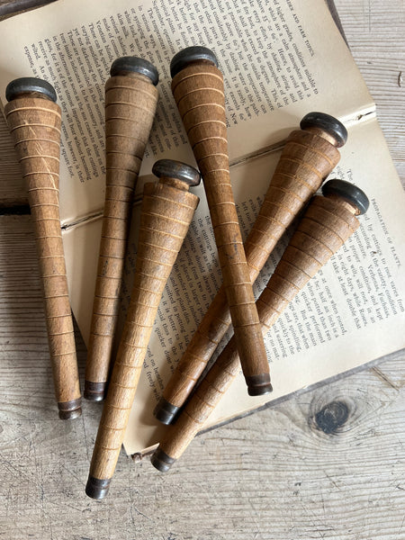 Large Vintage Wooden Bobbins