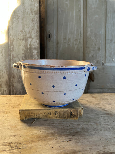 18C Large Folk Style Handpainted Bowl