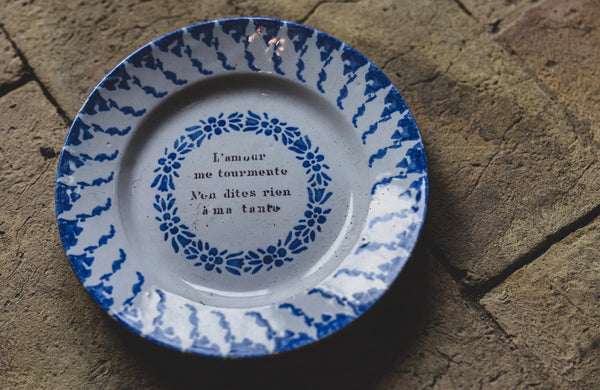 Antique French Quote Plate