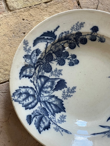 Beautiful Blackberries Vintage Dish