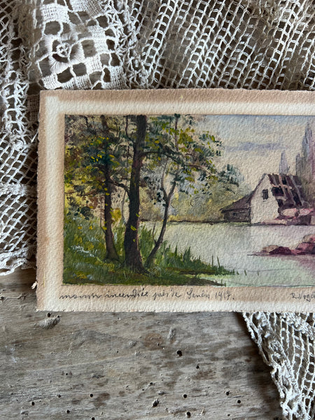 Hand Painted French Postcard