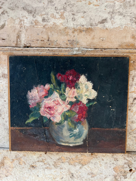 Gorgeous French Vintage Rose Painting