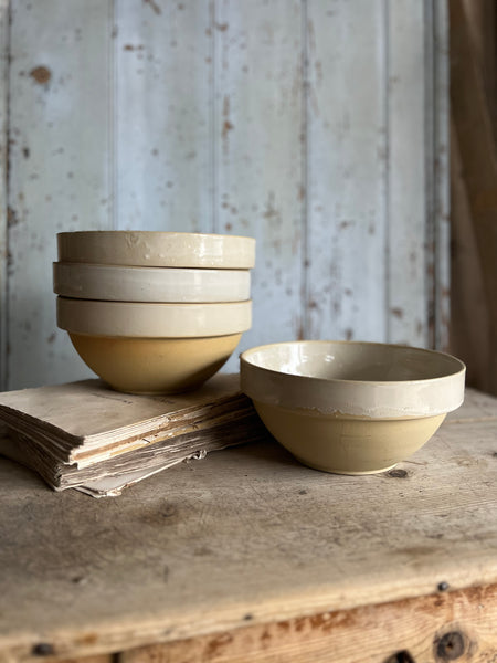 French Large Rustic Stoneware Bowls