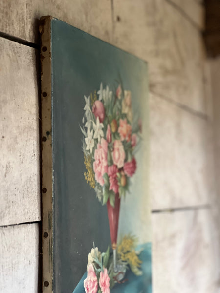 French Floral Oil on Canvas