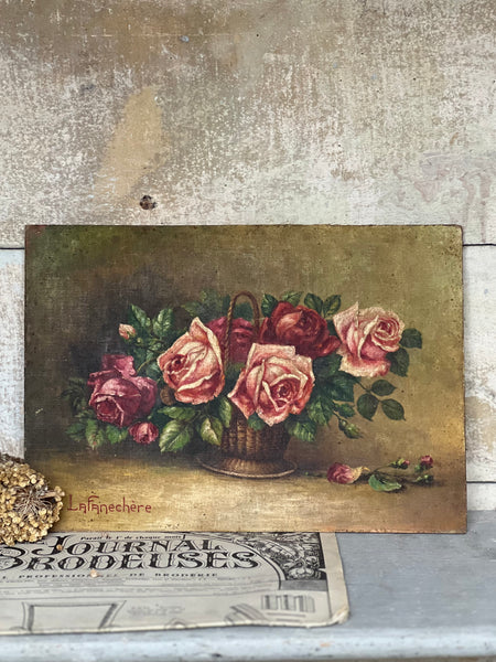 Floral Oil Painting on Board