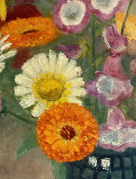 French Vintage Floral on Canvas 1930