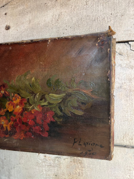 Dark Floral Oil on Canvas 1900