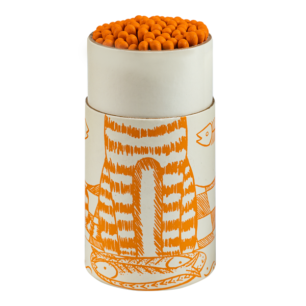 Cat and Mackerel | Large Cylinder - Safety Matches