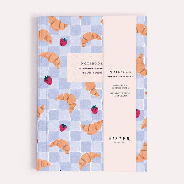 Croissant Cafe Notebook | Blank Page Journal | Notebooks