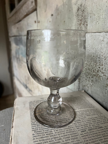 Vintage French Etched Glass