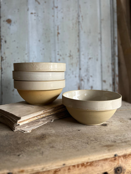 French Large Rustic Stoneware Bowls