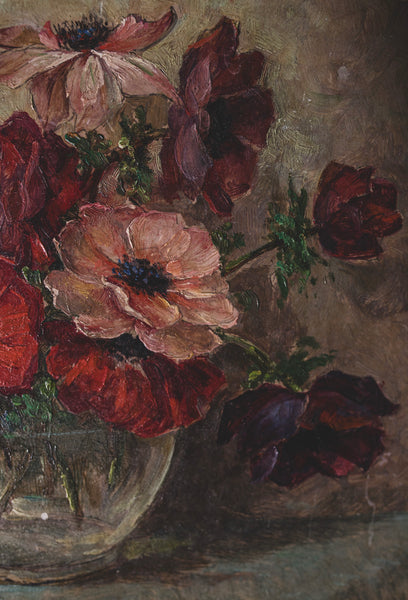 Beautiful French Floral Oil on Board