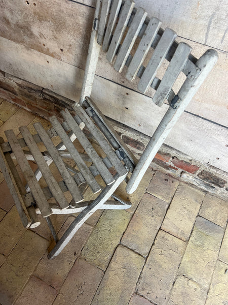 Gorgeous Vintage French Chippy Paint Folding Chair