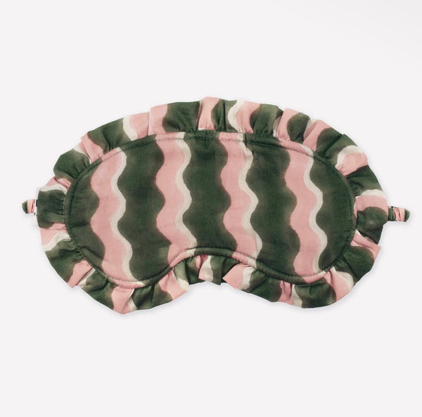 Organic Cotton Frill Eye Mask Dark Green