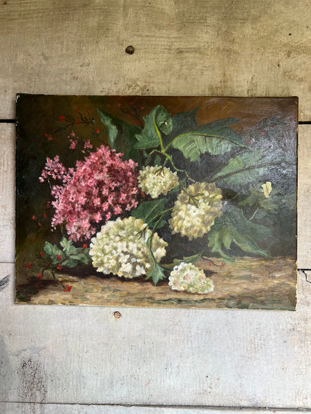 French Floral Oil on Canvas