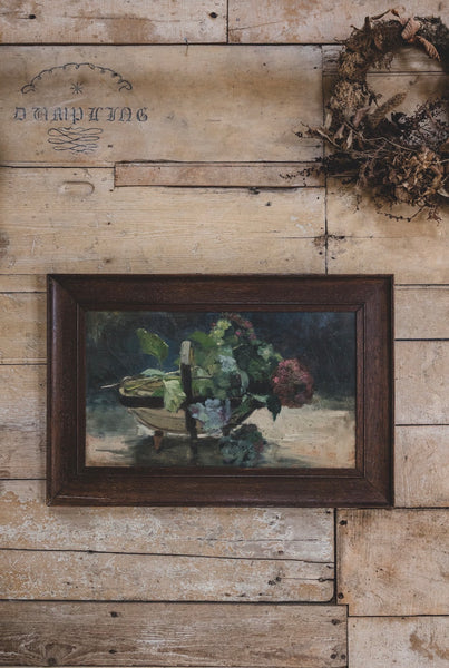 Beautiful Framed Hydrangea Oil Painting