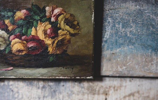 Dark Floral Oil on Canvas