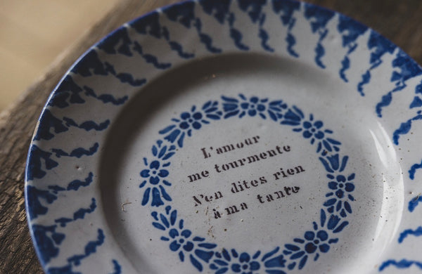 Antique French Quote Plate