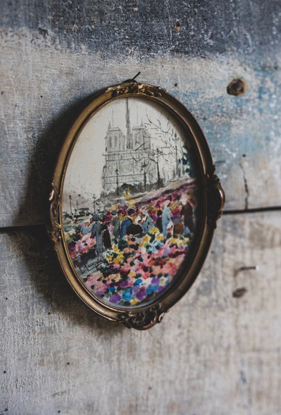 Flower Market of Notre Damn 1922 L Coquet