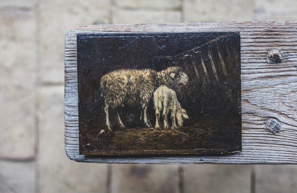 Antique Famous Charles Jacque Barbazion Sheep 1855