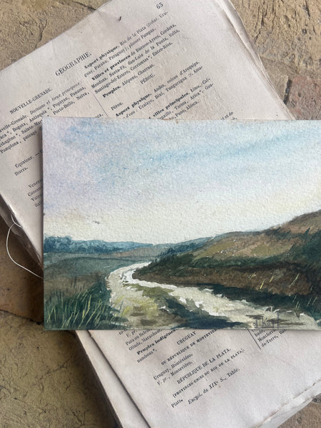 Landscape Watercolour Painting on Card