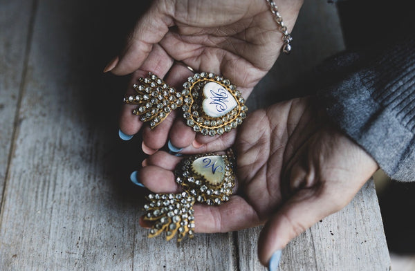 Antique Jewelled Sacred Hearts