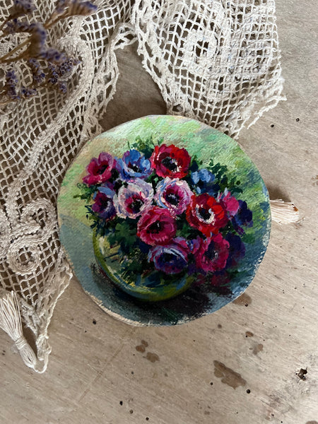 Small French Floral Oil Painting