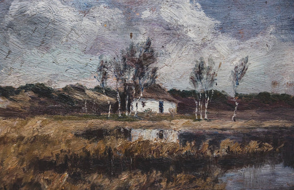 French Landscape Oil Painting on Board