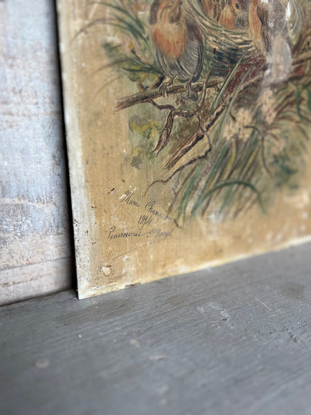 Antique Bird Painting 1894