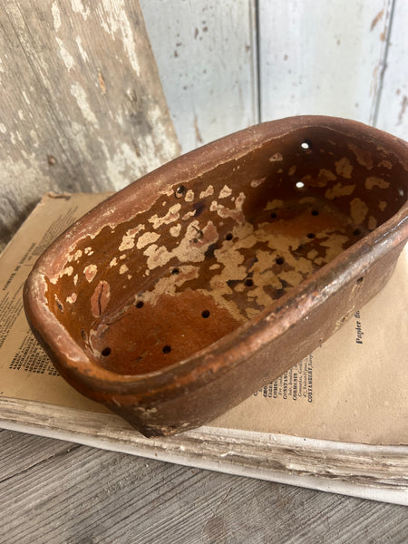 French Rare Rustic Earthenware Faiselle Cheese Mould