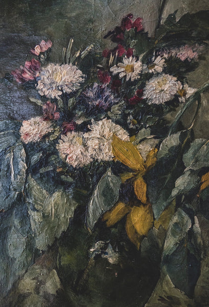 Dark Floral Oil on Canvas