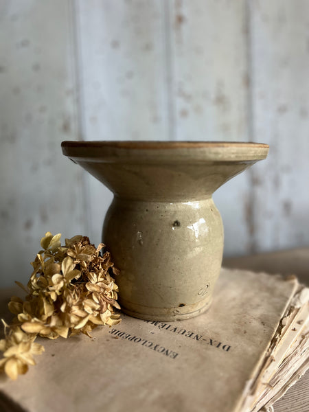 French Vintage Wide Neck Stoneware Pot